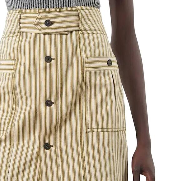 Mara Hoffman Skirt Lici Patch-Pocket Striped Midi Skirt Size 2